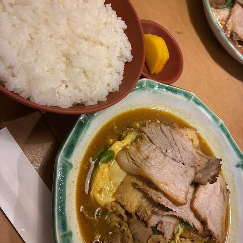 ダブルカレー+焼き豚トッピング(甘党 多津屋)