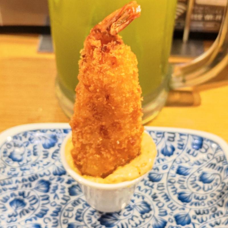 そびえ立つ、海老フライカツ(鮨・酒・肴 杉玉 大船)