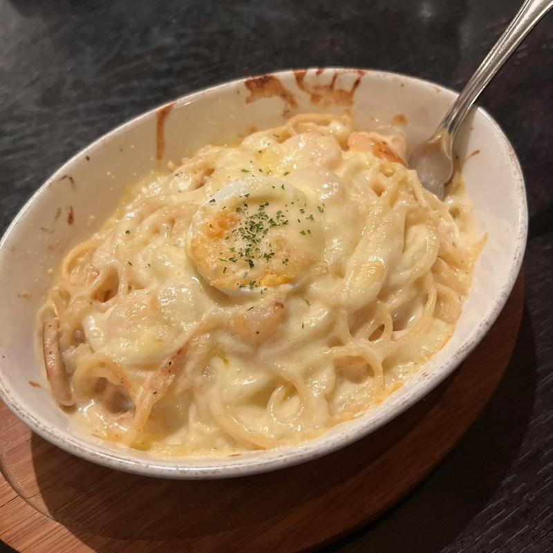 エビのスパゲッティグラタン(めぐ)