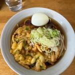 かき揚げうどん　ゆで玉子