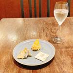 前菜三品、スプマンテ