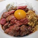 ビーフステーキライスL＋卵黄(ステーキライスの店 センタービーフ横浜関内本店)