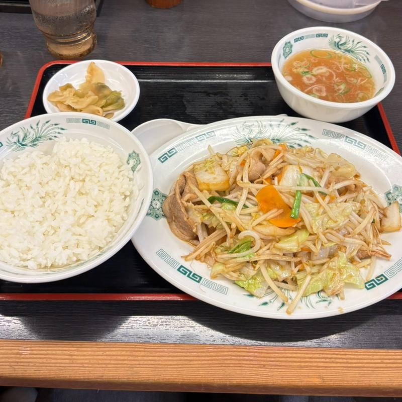 肉野菜炒め定食(日高屋 池袋東口駅前店)