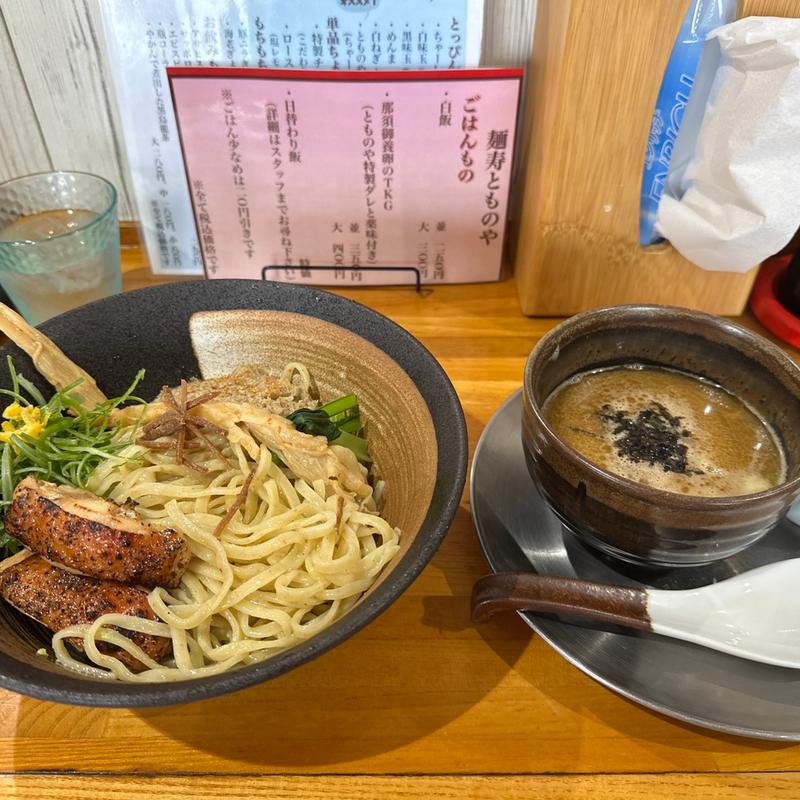 牡蠣油と鯖の鶏白湯つけ麺(麺寿 とものや)