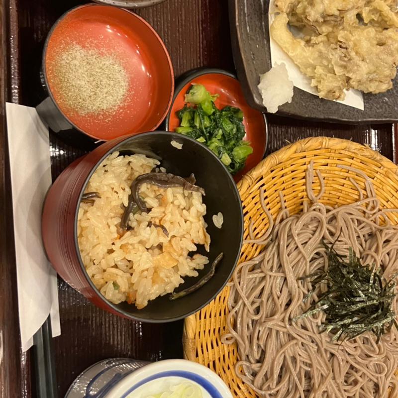 黒舞茸天ざる定食(そじ坊 イオンモール浜松市野店 )