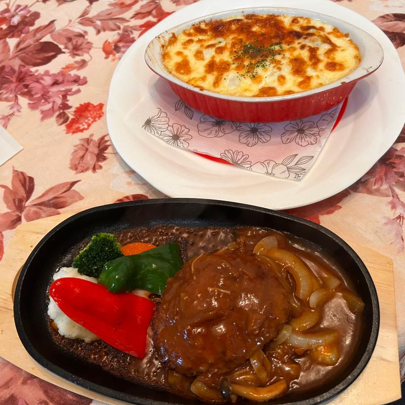 ハンバーグ（デミグラス&）オムライス（ドリア風）(ピック )