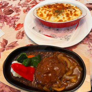 ハンバーグ（デミグラス&）オムライス（ドリア風）(ピック )