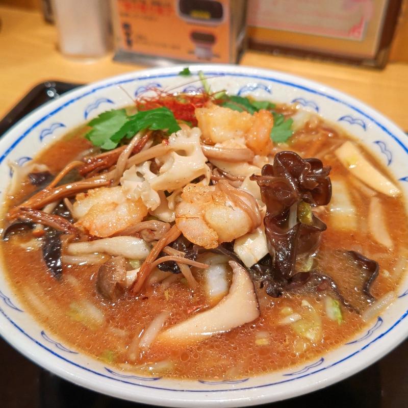 キノコと海老の特製合わせ味噌たんめん(横濱一品香 港南台バーズ店)