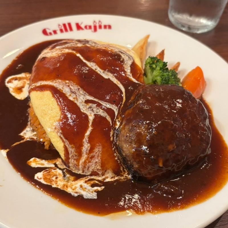 オムレツライス&ハンバーグ付きS(小盛)(グリル　カジン （Grill Kajin）)