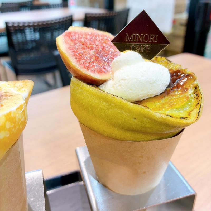 いちじくの抹茶ブリュレ(みのりカフェ元気市広島店)