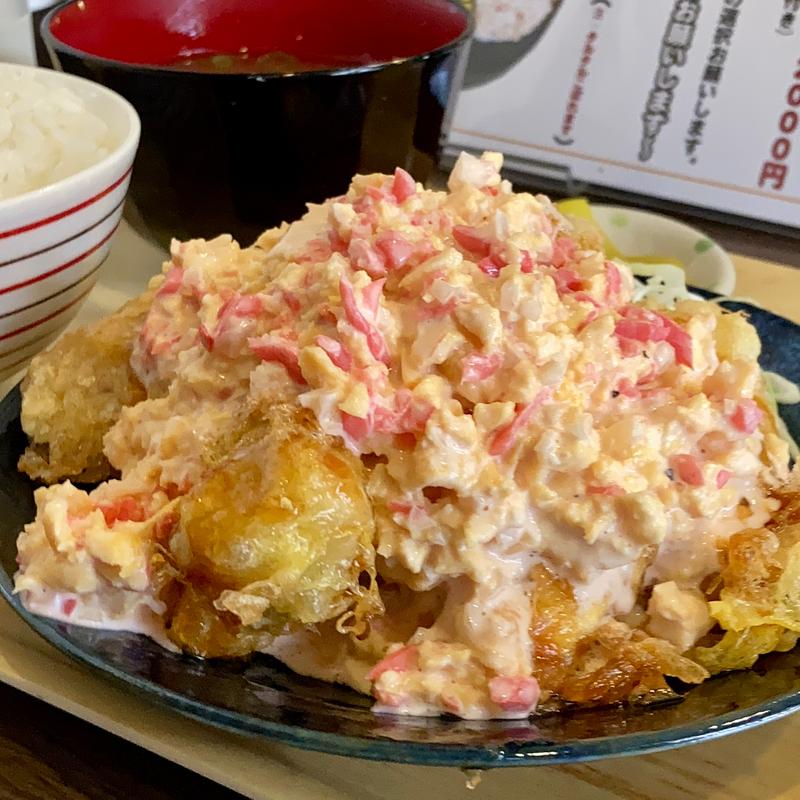 チキン南蛮定食 大(5個) ⑩紅生姜タルタル+甘酢(チキン南蛮専門店 米泥坊)