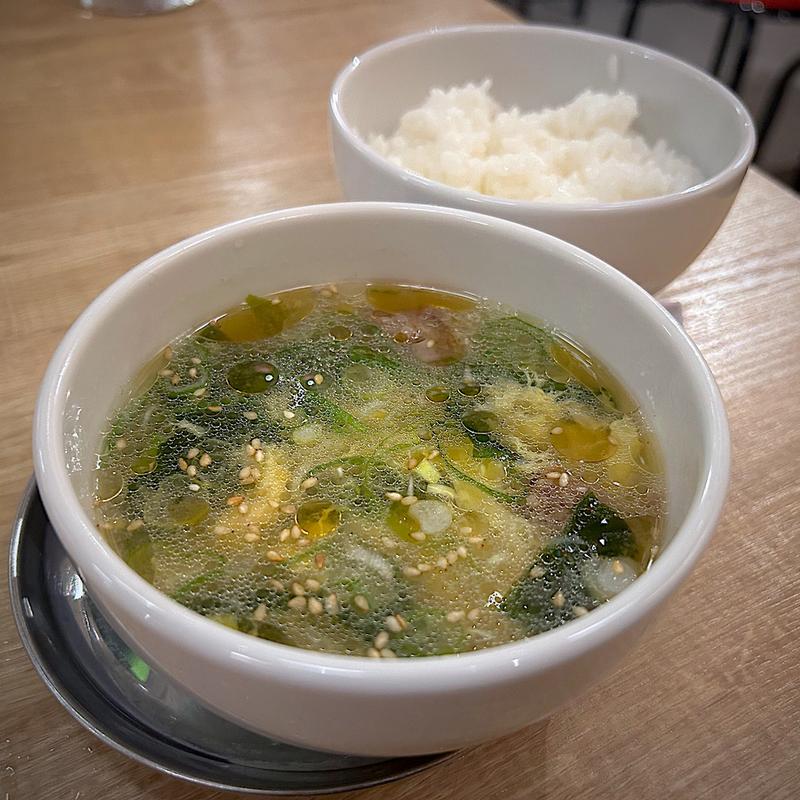 わかたまスープ＆ごはん(焼肉ホルモン下町の牛)