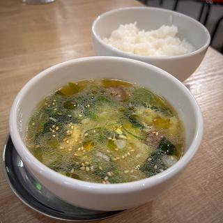 わかたまスープ＆ごはん(焼肉ホルモン下町の牛)