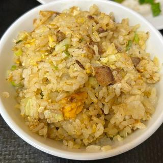 レバニラ炒め定食 半チャーハン