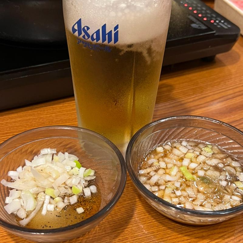 生ビール　付けダレ　塩ごま油　和風だしネギ(しゃぶ葉 国府津店)