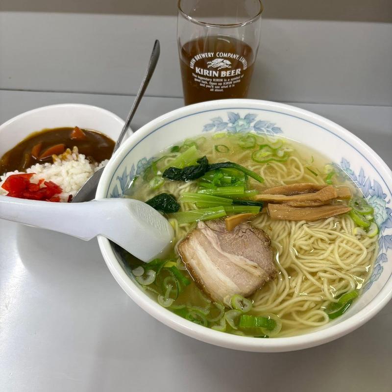 塩ラーメン 半カレー(ラーメンショップやっこ)