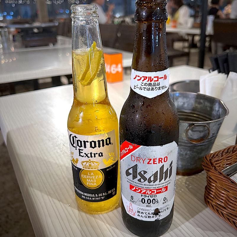 アサヒドライゼロ、コロナビール(仙台パルコ2 肉食べ放題 BBQビアガーデン)