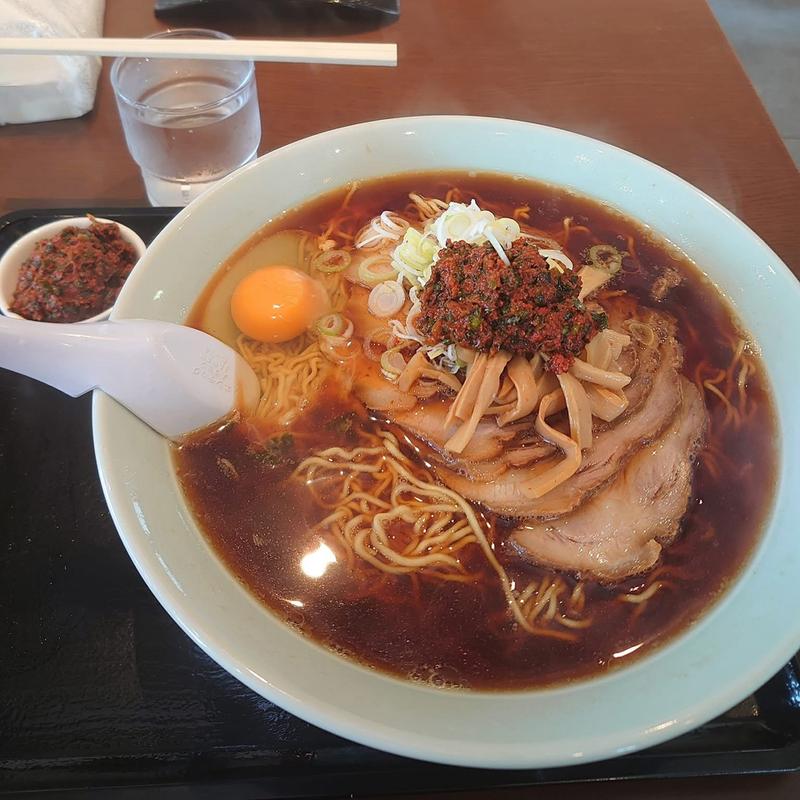 特チャーシュー 生卵 辛味(大江戸)