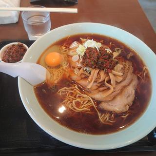 特チャーシュー 生卵 辛味(大江戸)