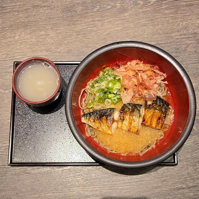焼きサバおろしそば 小(あみだそば 福の井)