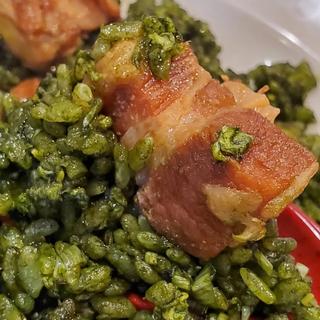 豚ばら法蓮草炒飯