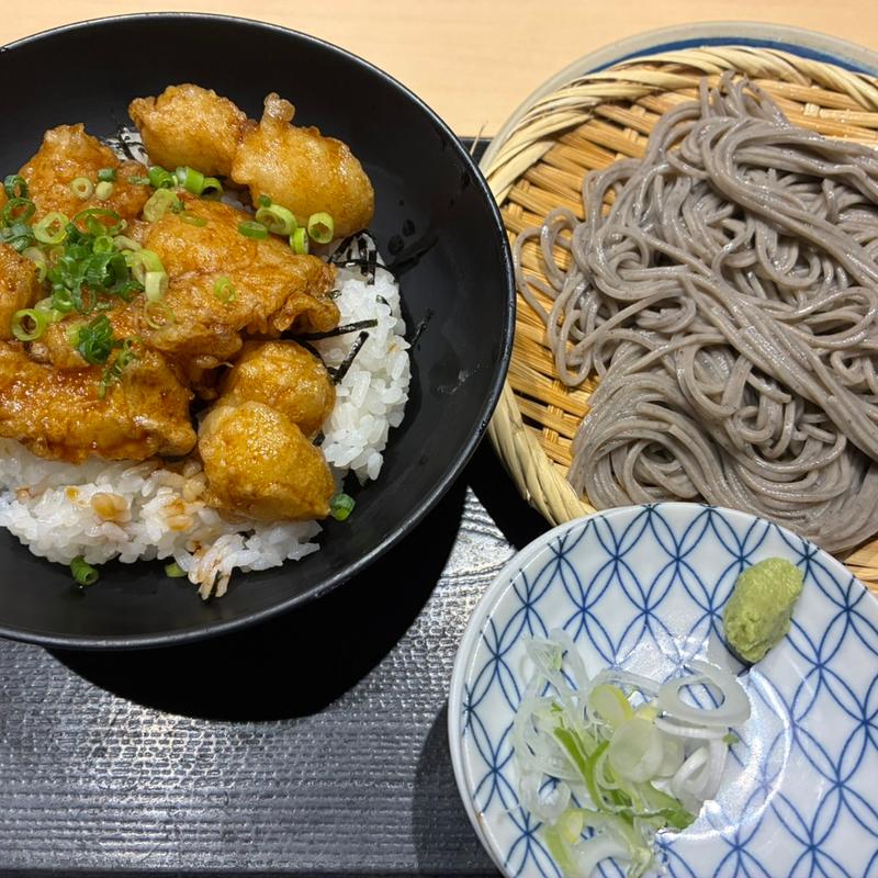 ごまそばと大粒貝柱と小エビのばらセット(蕎麦居酒屋　高田屋　川崎)