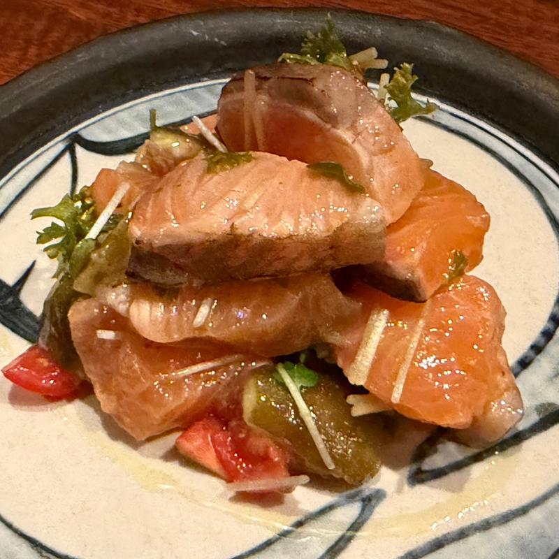 本日のカルパッチョ　信州サーモン炙り(ギルガメ食堂)