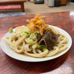 冷やしうどん 馬肉(手打ちうどんムサシ)