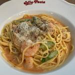シーフードアスパラトマトクリームソース 大盛り(ジョリーパスタ 川崎生田店)