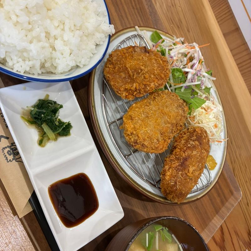 ミンチカツ定食(ごはん屋むっく)