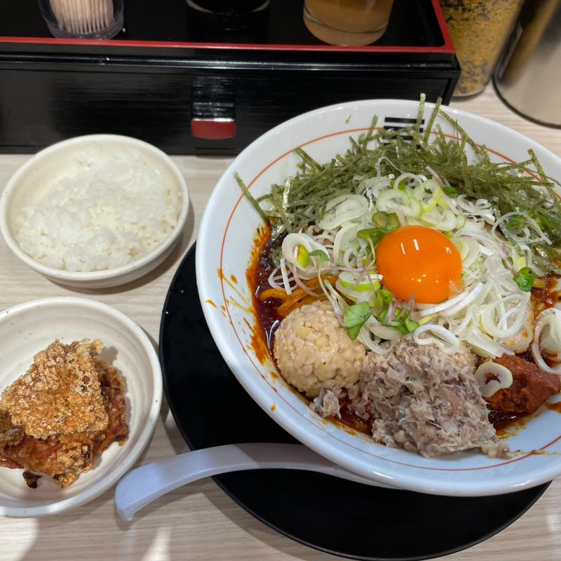 烈火ひっぱり混ぜそば(山系無双 烈火 天満橋店)