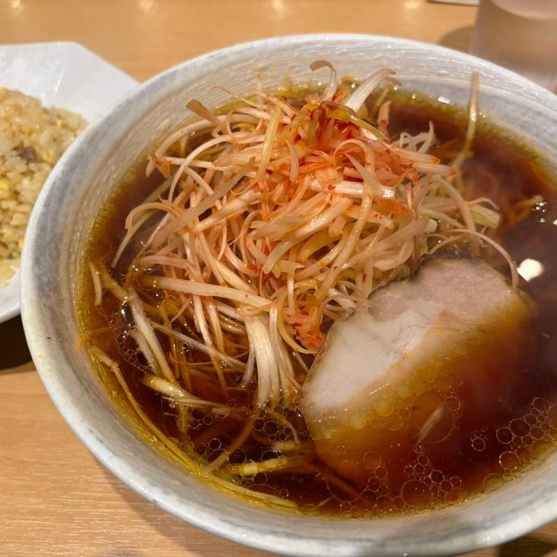ネギラーメン 半チャーハン(らーめん中華うえだ)