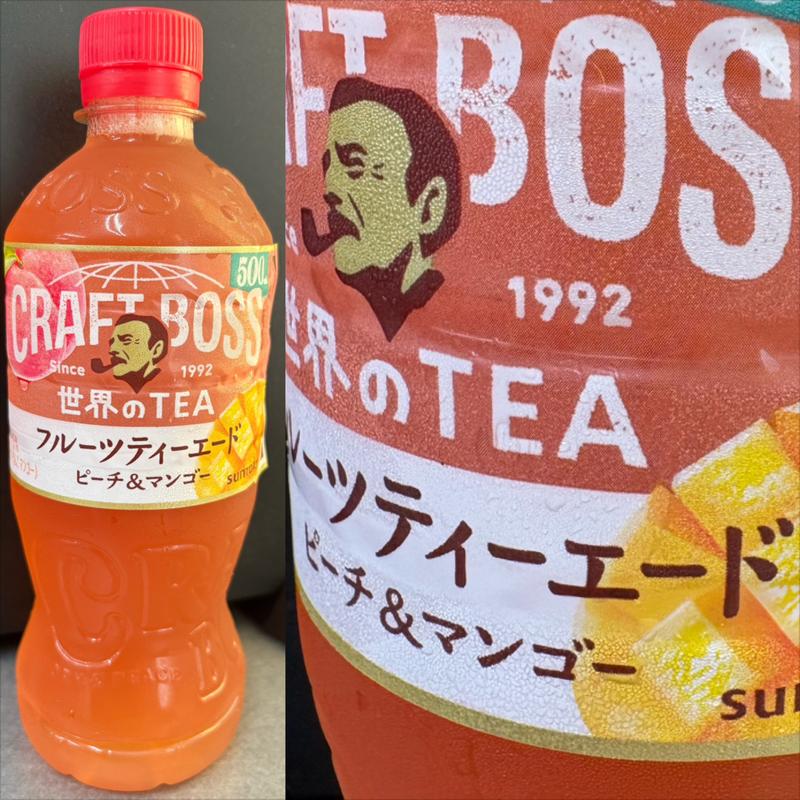 SUNTORY・CRAFT BOSS・フルーツティーエード・ピーチ&マンゴー(自動販売機)