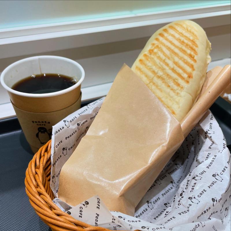 ハム＆たまごのパニーニセット(Pensta エキュート上野店 Cafe Area)