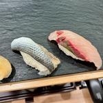 江戸前5貫セット（しまあじ、炙り穴子、石垣貝、漬けマグロ、こはだ）