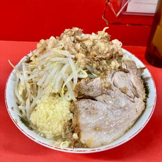 ラーメン半分（ニンニク、ヤサイちょいマシ）(ラーメン二郎 京都店)