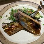 生サンマと野菜の塩焼き