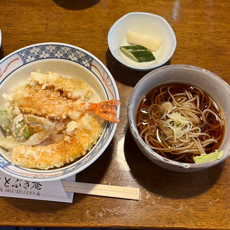 天丼セット　そば　冷たい(ことぶき庵 （ことぶきあん）)