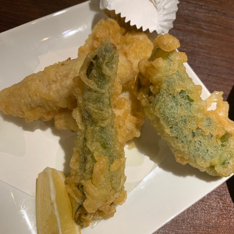 万願寺とうがらしと穴子の天ぷら(清龍 池袋西口店)