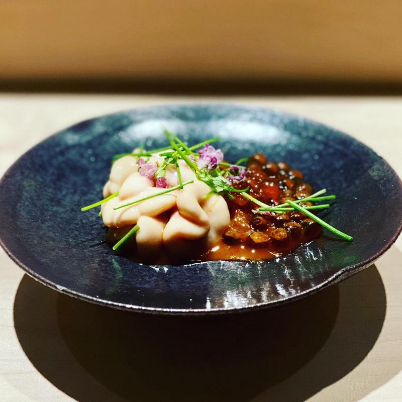 白子　いくら醤油漬け(鮨 若尊)