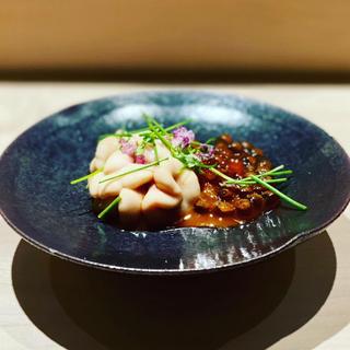 白子　いくら醤油漬け(鮨 若尊)