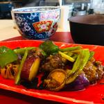黒毛和牛肉団子と季節野菜の甘酢餡炒め _日替わり膳(銀シャリ 中はら)