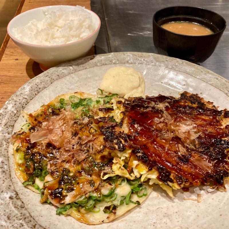 お好み焼き定食(めっせ熊 新大阪店 )