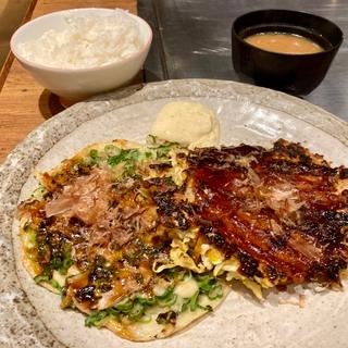 お好み焼き定食(めっせ熊 新大阪店 )