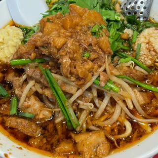 鬼ソバ、ニラ(すず鬼直伝 スタミナらーめん かわさ鬼)