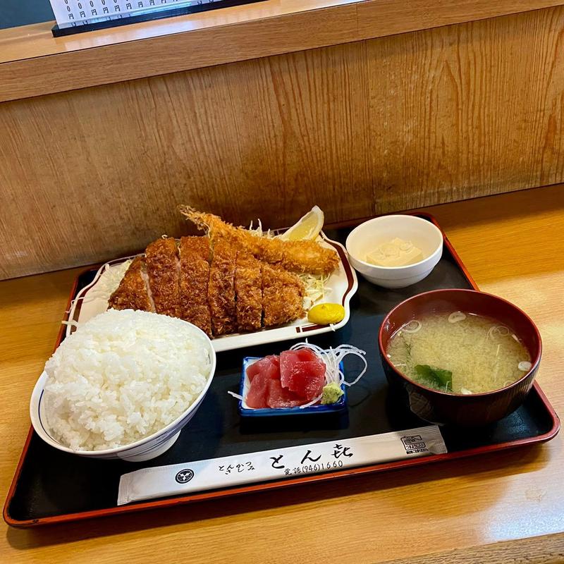 大ロースカツ定食 大盛ライス エビフライ(とんかつとん喜 )