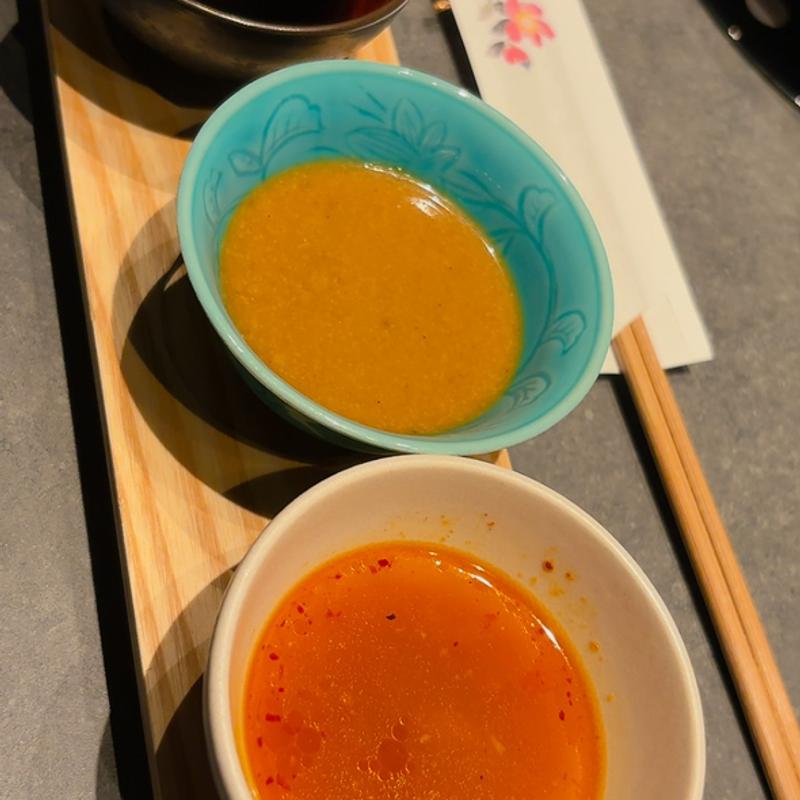 ラムしゃぶ薬味(羊と饂飩 lamb to udon)