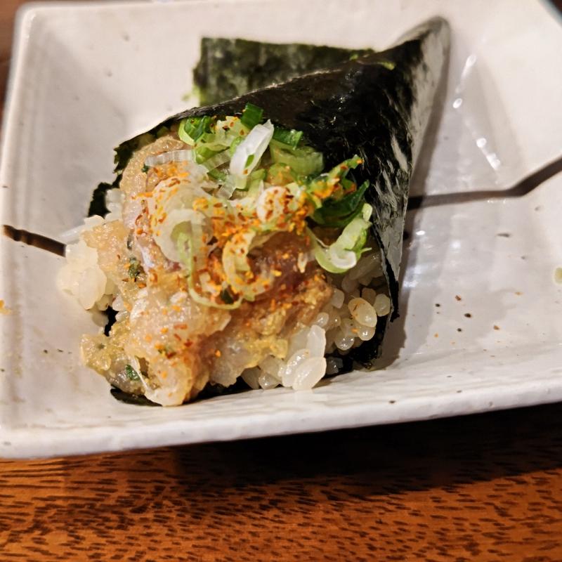 なめろう一味手巻き(魚と酒はなたれ)