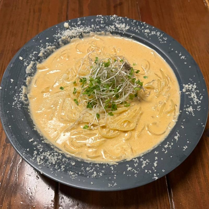 こだわり生パスタ　特製海老出汁ビスクソース　(うまいものkitchen 勝田台バル )