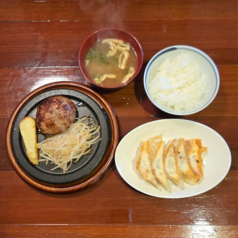 ハンバーグと焼餃子5コ(ももや )